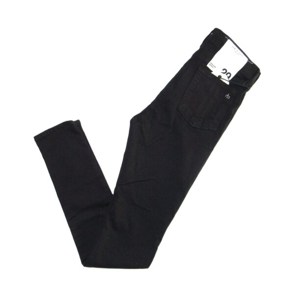 NWT rag & bone /JEAN High Rise Skinny in Black Stretch Denim Jeans 29 - Picture 6 of 6